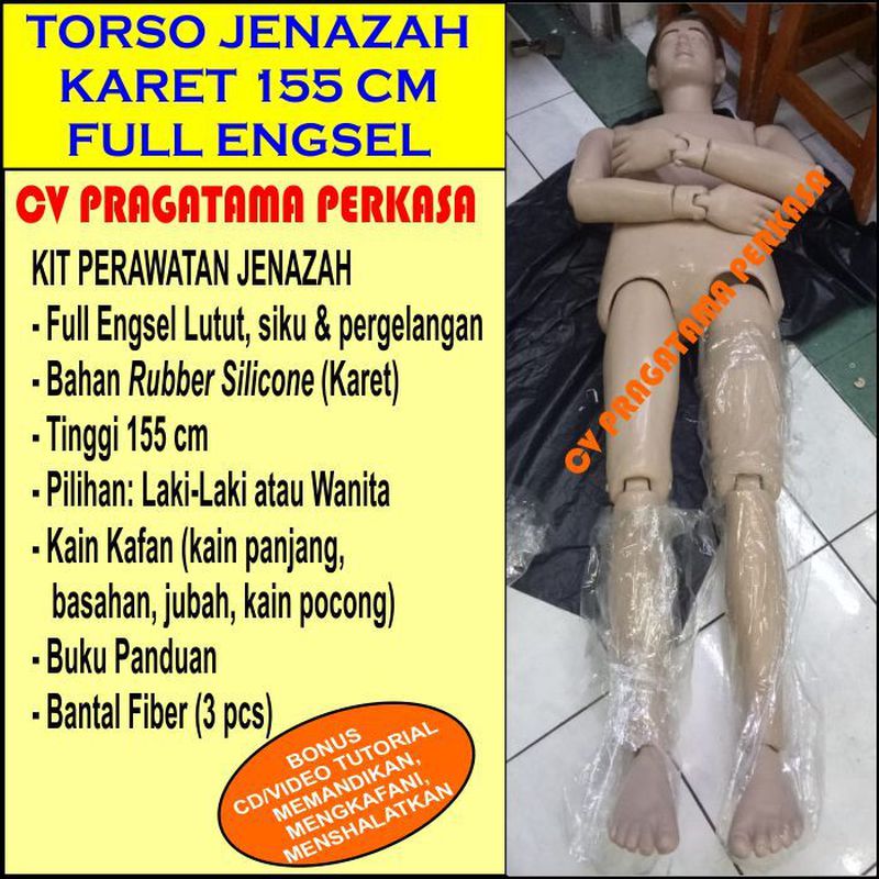 Torso Jenazah Karet Full Engsel 155 cm